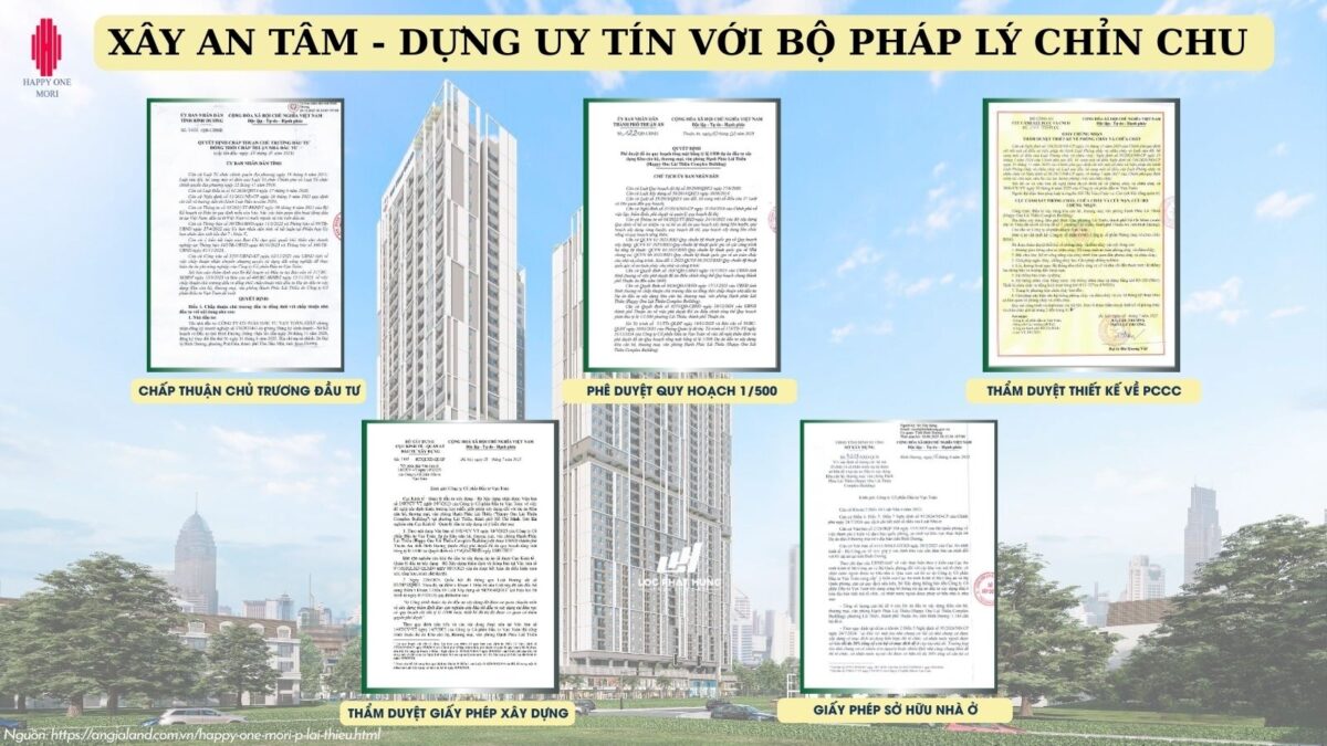 Hồ sơ pháp lý dự án căn hộ Happy One Mori